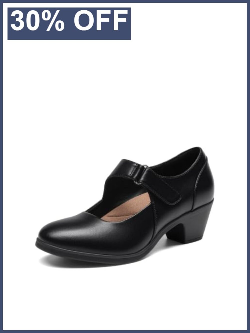 Mary Jane Block Heels Pumps Women's Chunky Heel Comfortable Work Shoes